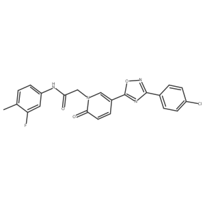 2-{5-[3-(4-chlorophenyl)-1,2,4-oxadiazol-5-yl]-2-oxo-1,2-dihydropyridin-1-yl}-N-(3-fluoro-4-methylphenyl)acetamide Structure