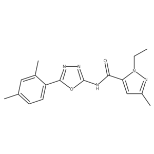 N-[5-(2,4-dimethylphenyl)-1,3,4-oxadiazol-2-yl]-1-ethyl-3-methyl-1H-pyrazole-5-carboxamide结构式