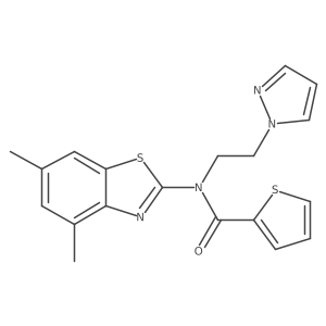 Cc1cc(C)c2nc(N(CCn3cccn3)C(=O)c3cccs3)sc2c1结构式