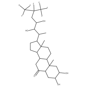 (2R,3S,5S,8S,9S,10R,13S,14S,17R)-2,3-dihydroxy-10,13-dimethyl-17-[(2S,3R,4R)-6,7,7,7-tetrafluoro-3,4-dihydroxy-6-(trifluoromethyl)heptan-2-yl]-1,2,3,4,5,7,8,9,11,12,14,15,16,17-tetradecahydrocyclopenta[a]phenanthren-6-one Structure