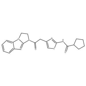 N-(4-(2-(2,3-dihydro-1H-benzo[d]imidazo[1,2-a]imidazol-1-yl)-2-oxoethyl)thiazol-2-yl)cyclopentanecarboxamide结构式