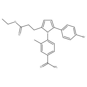 Ethyl 3-[5-(4-bromophenyl)-1-(4-carbamoyl-2-methylphenyl)pyrrol-2-yl]propanoate结构式