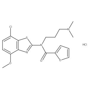 N-(7-chloro-4-methoxybenzo[d]thiazol-2-yl)-N-(3-(dimethylamino)propyl)furan-2-carboxamide hydrochloride Structure