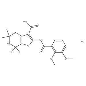 2-(2,3-Dimethoxybenzamido)-5,5,7,7-tetramethyl-4,5,6,7-tetrahydrothieno[2,3-c]pyridine-3-carboxamide hydrochloride Structure