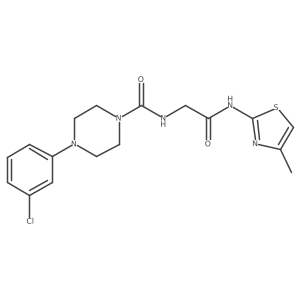 4-(3-chlorophenyl)-N-(2-{[(2E)-4-methyl-1,3-thiazol-2(3H)-ylidene]amino}-2-oxoethyl)piperazine-1-carboxamide结构式