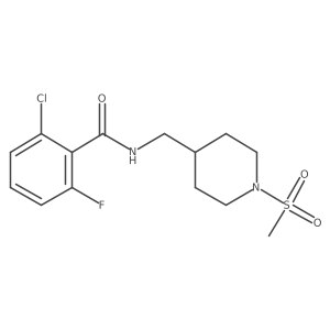 2-chloro-6-fluoro-N-((1-(methylsulfonyl)piperidin-4-yl)methyl)benzamide Structure