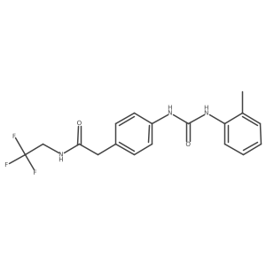 2-(4-(3-(o-tolyl)ureido)phenyl)-N-(2,2,2-trifluoroethyl)acetamide结构式