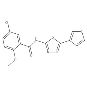 5-chloro-2-methoxy-N-(5-(thiophen-3-yl)-1,3,4-oxadiazol-2-yl)benzamide结构式