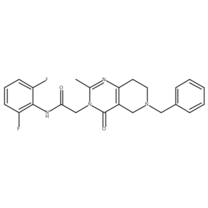 2-(6-benzyl-2-methyl-4-oxo-5,6,7,8-tetrahydropyrido[4,3-d]pyrimidin-3(4H)-yl)-N-(2,6-difluorophenyl)acetamide结构式