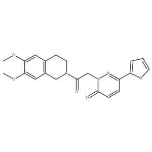 2-(2-(6,7-dimethoxy-3,4-dihydroisoquinolin-2(1H)-yl)-2-oxoethyl)-6-(furan-2-yl)pyridazin-3(2H)-one Structure