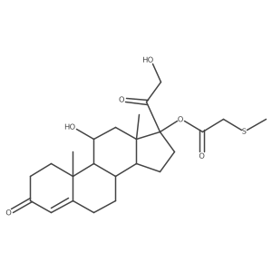 (8S,9S,10R,11S,13S,14S,17R)-11-Hydroxy-17-(2-hydroxyacetyl)-10,13-dimethyl-3-oxo-2,3,6,7,8,9,10,11,12,13,14,15,16,17-tetradecahydro-1H-cyclopenta[A]phenanthren-17-YL 2-(methylthio)acetate结构式
