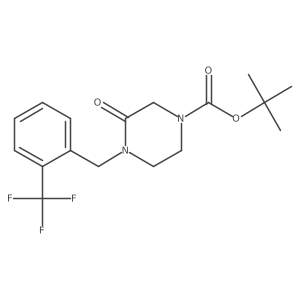Tert-butyl 3-oxo-4-[[2-(trifluoromethyl)phenyl]methyl]piperazine-1-carboxylate Structure