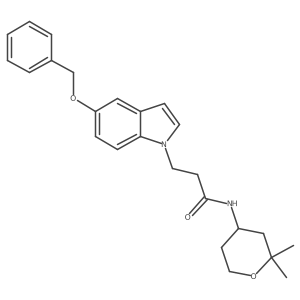 3-[5-(benzyloxy)-1H-indol-1-yl]-N-(2,2-dimethyltetrahydro-2H-pyran-4-yl)propanamide Structure
