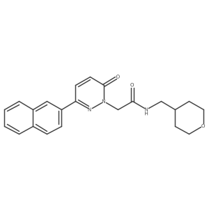 2-[3-(2-naphthyl)-6-oxo-1(6H)-pyridazinyl]-N-(tetrahydro-2H-pyran-4-ylmethyl)acetamide结构式