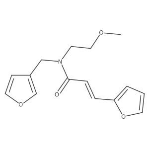 (E)-3-(furan-2-yl)-N-(furan-3-ylmethyl)-N-(2-methoxyethyl)acrylamide结构式