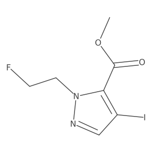 methyl 1-(2-fluoroethyl)-4-iodo-1H-pyrazole-5-carboxylate Structure