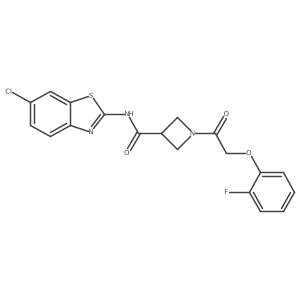 N-(6-chlorobenzo[d]thiazol-2-yl)-1-(2-(2-fluorophenoxy)acetyl)azetidine-3-carboxamide结构式