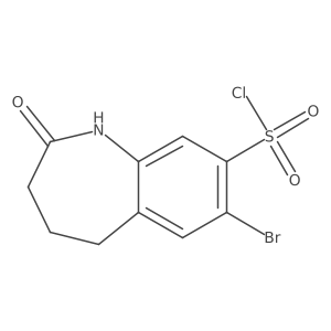 7-bromo-2-oxo-2,3,4,5-tetrahydro-1H-1-benzazepine-8-sulfonyl chloride结构式