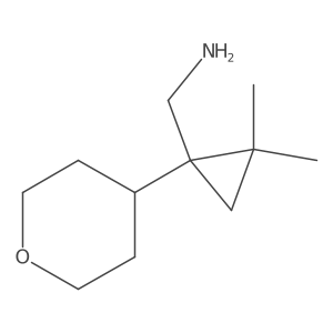 [2,2-Dimethyl-1-(oxan-4-yl)cyclopropyl]methanamine结构式