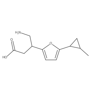 4-Amino-3-[5-(2-methylcyclopropyl)furan-2-yl]butanoic acid结构式