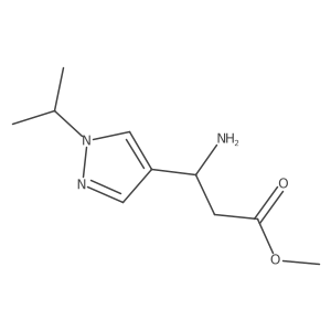 methyl (3R)-3-amino-3-[1-(propan-2-yl)-1H-pyrazol-4-yl]propanoate结构式