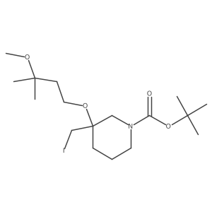 Tert-butyl 3-(iodomethyl)-3-(3-methoxy-3-methylbutoxy)piperidine-1-carboxylate Structure
