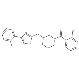 (2-Chlorophenyl)(3-((3-(2-fluorophenyl)-1,2,4-oxadiazol-5-yl)methyl)piperidin-1-yl)methanone结构式
