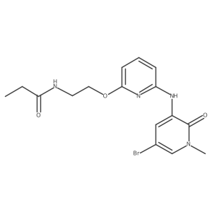 N-(2-(6-(5-bromo-1-methyl-2-oxo-1,2-dihydropyridin-3-ylamino)pyridin-2-yloxy)ethyl)propionamide结构式