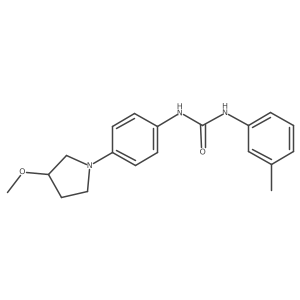 1-(4-(3-Methoxypyrrolidin-1-yl)phenyl)-3-(m-tolyl)urea结构式