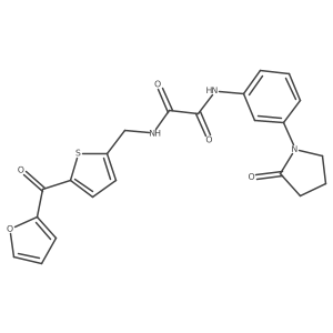 N1-((5-(furan-2-carbonyl)thiophen-2-yl)methyl)-N2-(3-(2-oxopyrrolidin-1-yl)phenyl)oxalamide Structure