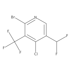 2-Bromo-4-chloro-5-(difluoromethyl)-3-(trifluoromethyl)pyridine Structure