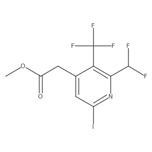 Methyl 2-(difluoromethyl)-6-iodo-3-(trifluoromethyl)pyridine-4-acetate结构式