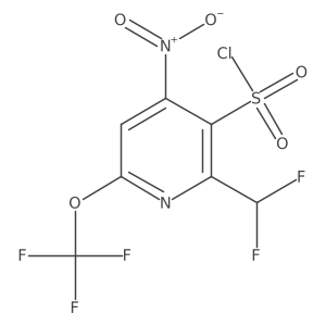 2-(Difluoromethyl)-4-nitro-6-(trifluoromethoxy)pyridine-3-sulfonyl chloride结构式