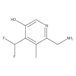 2-(Aminomethyl)-4-(difluoromethyl)-5-hydroxy-3-iodopyridine结构式