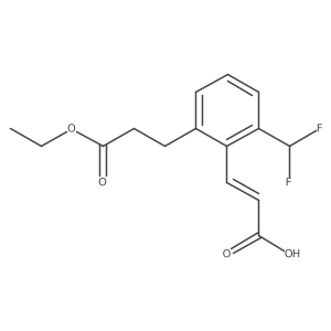 2-(Difluoromethyl)-6-(3-ethoxy-3-oxopropyl)cinnamic acid Structure