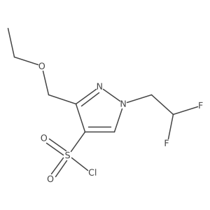 1-(2,2-difluoroethyl)-3-(ethoxymethyl)-1H-pyrazole-4-sulfonyl chloride结构式