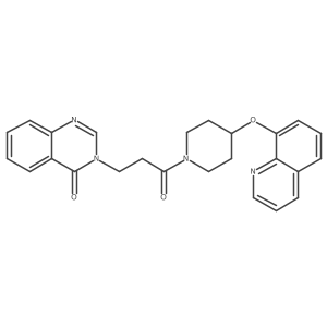 3-(3-oxo-3-(4-(quinolin-8-yloxy)piperidin-1-yl)propyl)quinazolin-4(3H)-one结构式