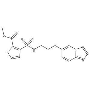 methyl 3-(N-(3-([1,2,4]triazolo[1,5-a]pyrimidin-6-yl)propyl)sulfamoyl)thiophene-2-carboxylate Structure