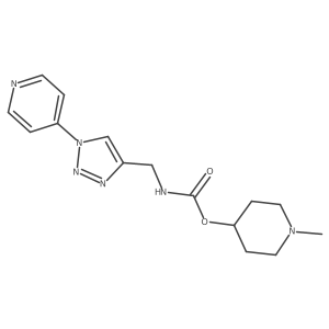 1-methylpiperidin-4-yl ((1-(pyridin-4-yl)-1H-1,2,3-triazol-4-yl)methyl)carbamate结构式