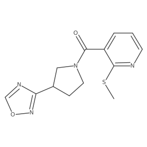 (3-(1,2,4-Oxadiazol-3-yl)pyrrolidin-1-yl)(2-(methylthio)pyridin-3-yl)methanone结构式