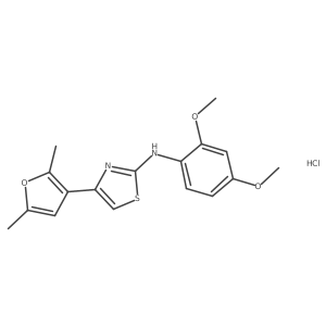 N-(2,4-dimethoxyphenyl)-4-(2,5-dimethylfuran-3-yl)thiazol-2-amine hydrochloride结构式