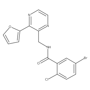 5-bromo-2-chloro-N-{[3-(furan-2-yl)pyrazin-2-yl]methyl}benzamide Structure