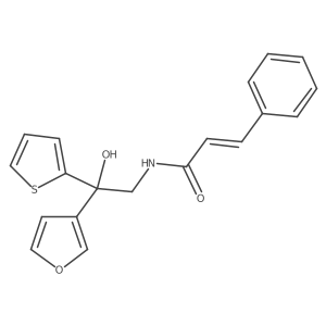 N-(2-(furan-3-yl)-2-hydroxy-2-(thiophen-2-yl)ethyl)cinnamamide结构式