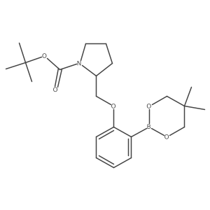 Tert-butyl 2-{[2-(5,5-dimethyl-1,3,2-dioxaborinan-2-YL)phenoxy]methyl}pyrrolidine-1-carboxylate Structure