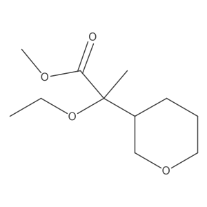 2H-Pyran-3-acetic acid, I+/--ethoxytetrahydro-I+/--methyl-, methyl ester Structure