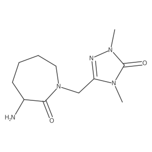 3-amino-1-[(1,4-dimethyl-5-oxo-4,5-dihydro-1H-1,2,4-triazol-3-yl)methyl]azepan-2-one结构式