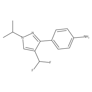 4-[4-(difluoromethyl)-1-(propan-2-yl)-1H-pyrazol-3-yl]aniline结构式