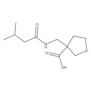 3-[(3-Methylbutanamido)methyl]oxolane-3-carboxylic acid Structure