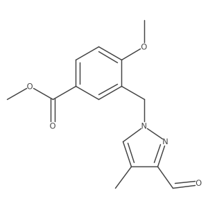 methyl 3-[(3-formyl-4-methyl-1H-pyrazol-1-yl)methyl]-4-methoxybenzoate结构式