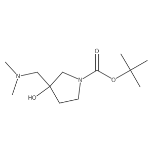 Tert-butyl 3-[(dimethylamino)methyl]-3-hydroxypyrrolidine-1-carboxylate结构式